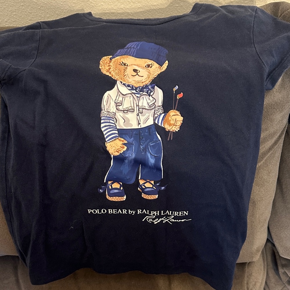 Ralph Lauren Kids Navy Polo Bear Tee